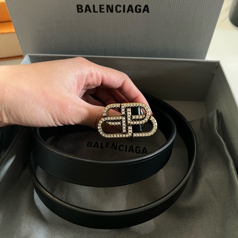 Balenciaga Thin Belt with diamonds Size 80